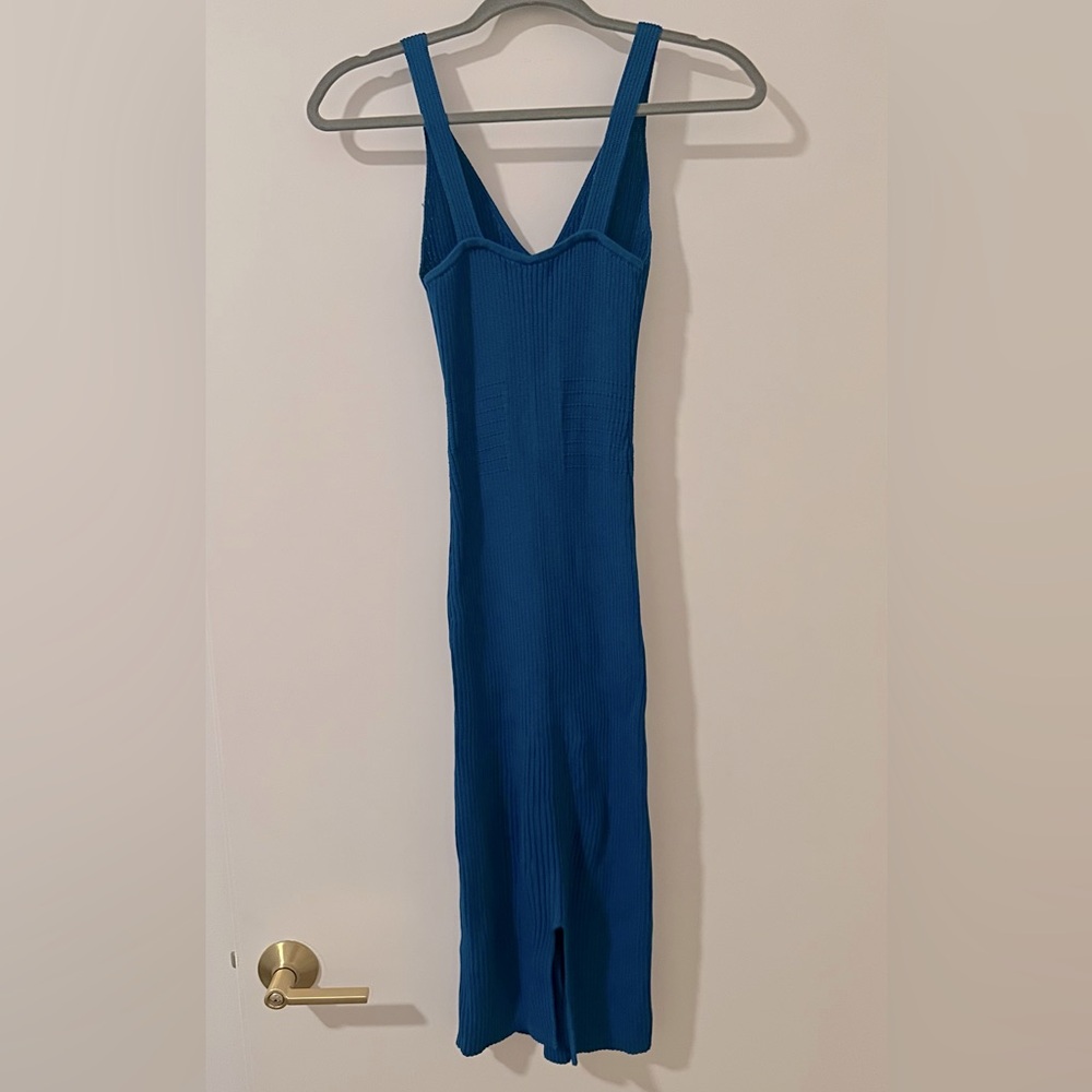 GUESS Blue Knit Ribbed Dress - Picture 4 of 5